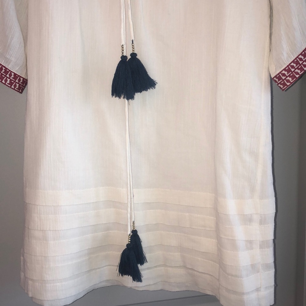 Fab’rik Cream embroidered dress with tassels - Picture 4 of 7